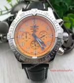 Copy Breitling Orange Face Watch Avenger SS Chronograph Leather Band